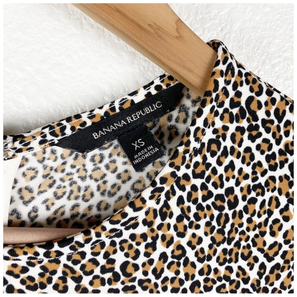 Banana Republic Fit and Flare Leopard Print Long Sleeve Midi Dress‎ Size XS - Picture 10 of 12